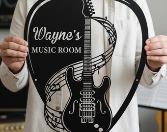 Custom Guitar Studio Name Decor,Guitar Lover Wall Art,Guitar Name Wall Decor,Music Room Wall Decor,Music Decor Guitar Wall Art,Name Wall Art