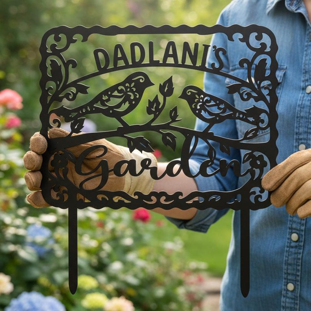 Stake Names Custom Metal Garden Name Stake,custom Yard Garden Sign,bird Garden Name ...