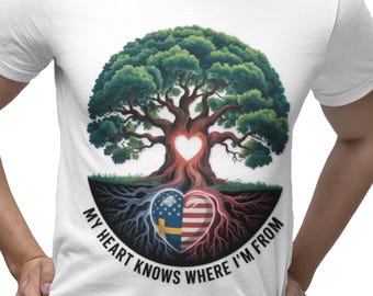 Swedish American Heritage T-Shirt: Sweden USA Flag Roots Tree