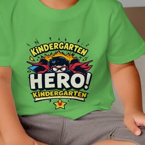 Kindergarten t-shirt, Kindergarten Hero T-Shirt, Cute Superhero Kids, Back to School Shirt, First Day of School Tee, Gift for Kindergartener