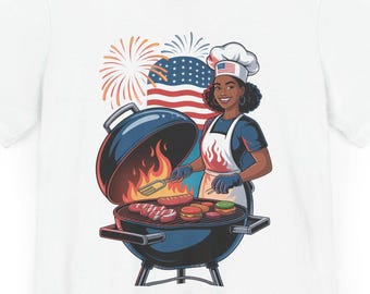BBQ Queen 4th of July T-Shirt: Patriotic Grill Master Tee