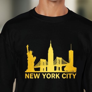 NYC Skyline Sweatshirt: Statue of Liberty Graphic Pullover