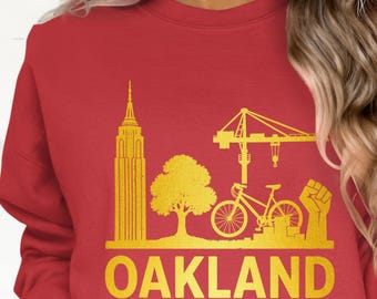 Oakland Skyline Sweatshirt: Cityscape Graphic Pullover, Oakland Pride Clothing