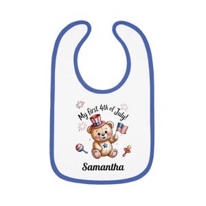 4th of July t-shirt, Personalized My First 4th of July Baby Bib, Patriotic Bib for Baby, Cute USA Independence Day, Holiday Bib for Infants
