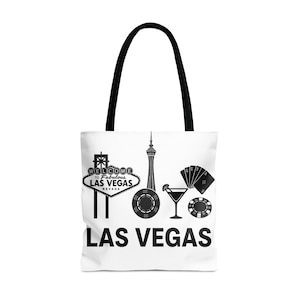 Las Vegas Tote Bag, Vegas Sign, Gambling Chips, Cards, Nevada Souvenir, Sin City Gift, Casino Lover, Las Vegas Trip, Vegas Vacation