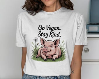 Pig Vegan T-Shirt, Animal Lover Tee