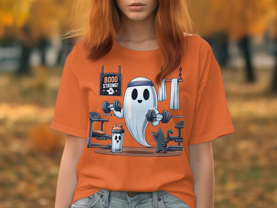 Gym Ghost T-shirt: Halloween Workout Tee - Boo Strong - Etsy