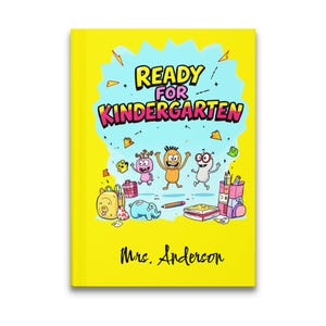 Personalized Teacher Journal, Ready for Kindergarten, Back to School Notebook, Cute Cartoon Character Design, School Supplies, Student Gift