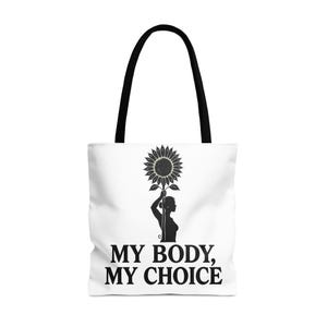Feminist Sunflower Tote Bag: My Body My Choice, Women&#39;s Rights