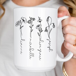 Custom Birth Month Birth Flower mug, Plant Mom Mug, Mother&#39;s Day Gift, Custom Mom Mug, Mothers Day Mug, Plant Lover Gift, Plant mom mug