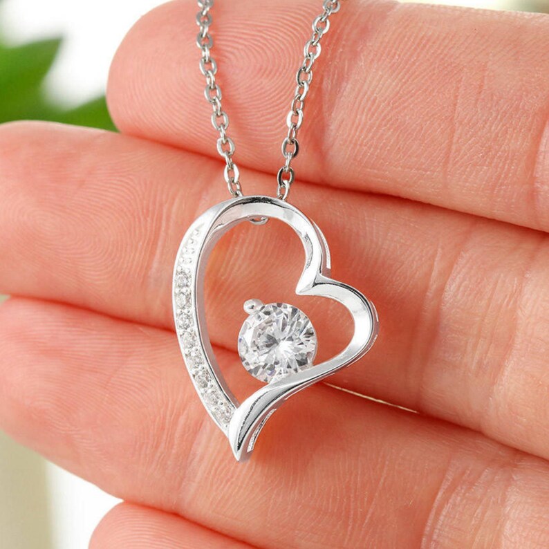 34th Anniversary Necklace Gift for Wife – 34 Year Wedding Anniversary – Forever Love Necklace with Custom Message Card image 10