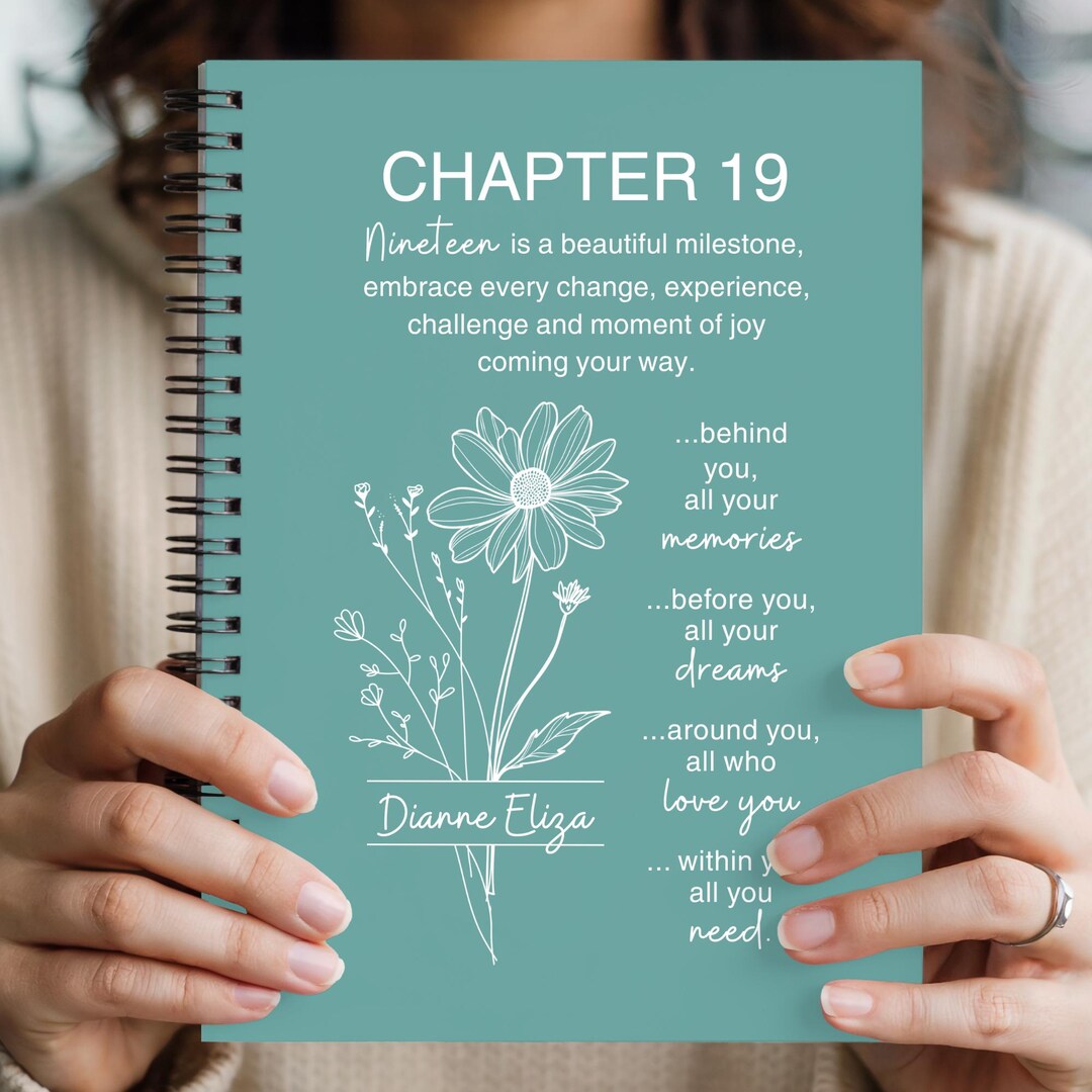19th Birthday Gift Notebook – Personalized Journal With Custom Name ...