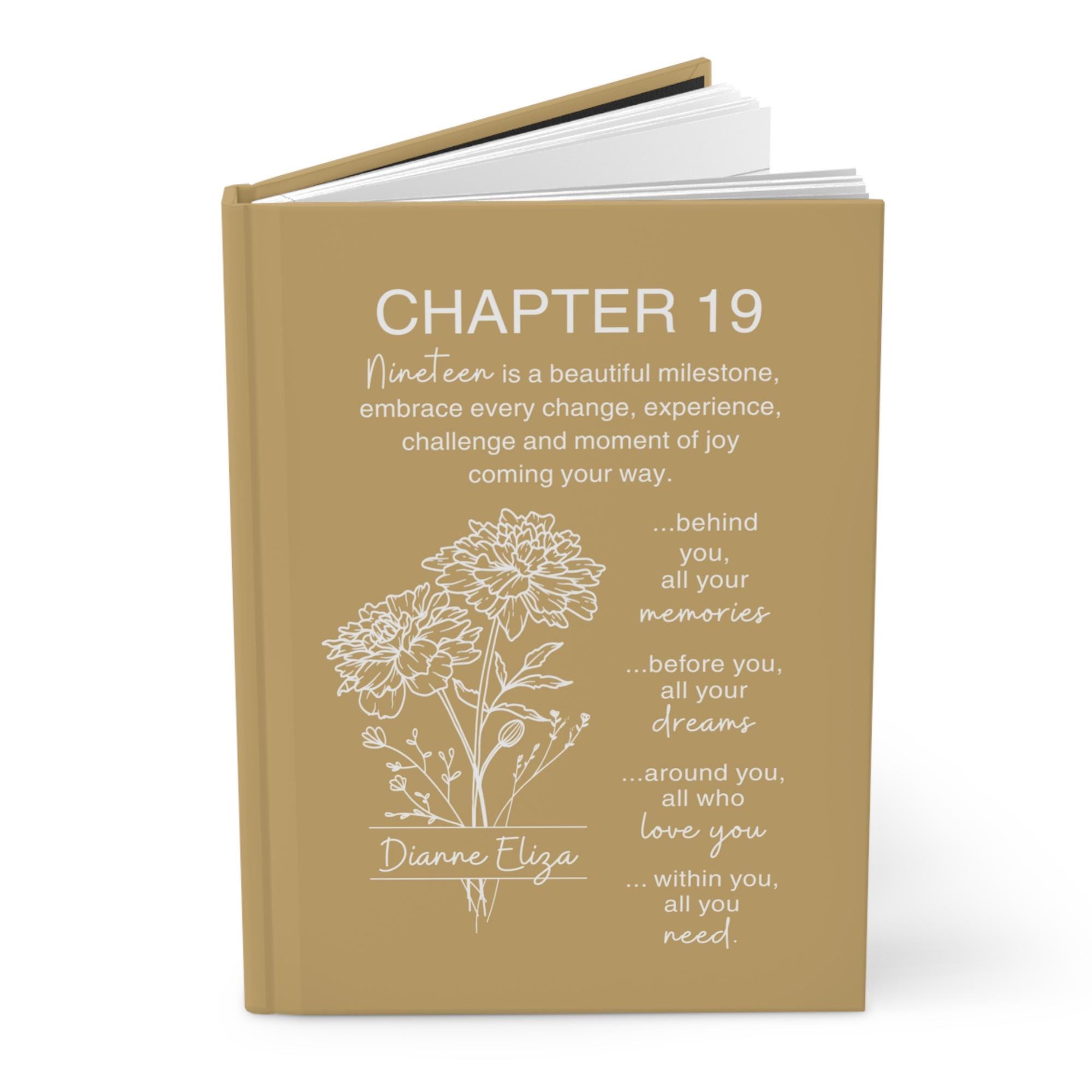 19th Birthday Personalized Journal – Custom Name & Birth Month Flower ...