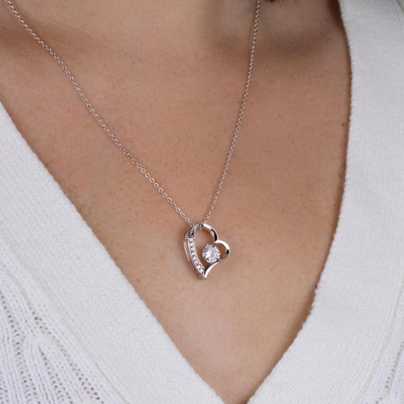 34th Anniversary Necklace Gift for Wife – 34 Year Wedding Anniversary – Forever Love Necklace with Custom Message Card image 11