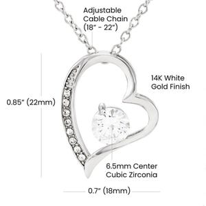 34th Anniversary Necklace Gift for Wife – 34 Year Wedding Anniversary – Forever Love Necklace with Custom Message Card image 4