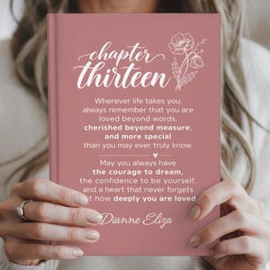 Personalized 13th Birthday Journal, Custom Name Birth Flower Notebook, Chapter Thirteen Hardcover Keepsake, 13 Year Old Birthday Gift
