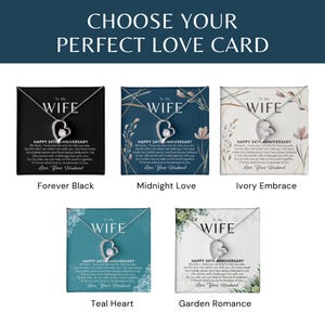 34th Anniversary Necklace Gift for Wife – 34 Year Wedding Anniversary – Forever Love Necklace with Custom Message Card image 3