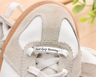 Runner Gift Running Shoe Tags Marathon Run Shoe Charm Laser Engraved Shoe Bars Girls Track Team Gift Running Group Gift Jogger