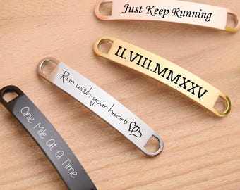 Personalized Stainless Steel Shoe Tags, Running Shoe Charms