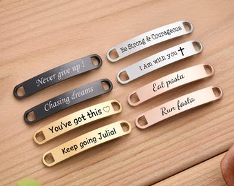 Personalized Running Shoe Tags – Stainless Steel Shoe Lace tag, Inspirational running tag, shoe lace charm, Shoe Name Plate Shoe Tag