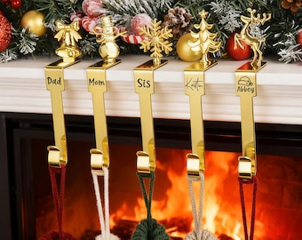 Mantle Christmas Stocking Holder, Christmas Stocking Hangers, Xmas Fireplace Hook, Stocking Holder, Christmas Gift, Christmas Home Decor