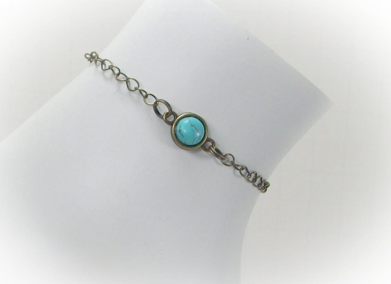 Turquoise Jewelry Bronze Jewelry Bronze Anklet Turquoise Etsy