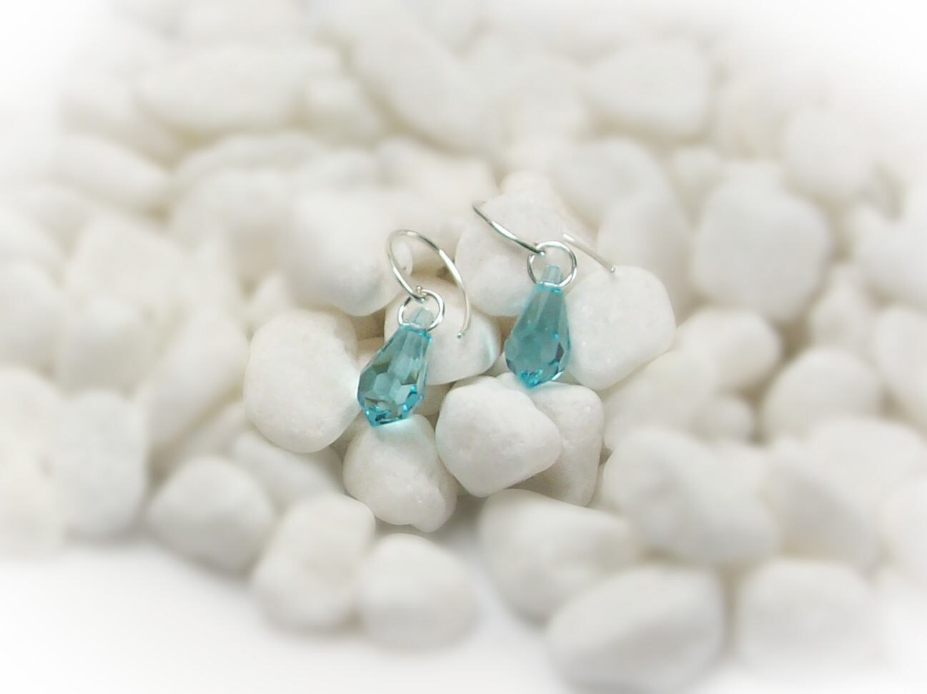 Crystal Earrings Sterling Silver Earrings Turquoise Earrings | Etsy