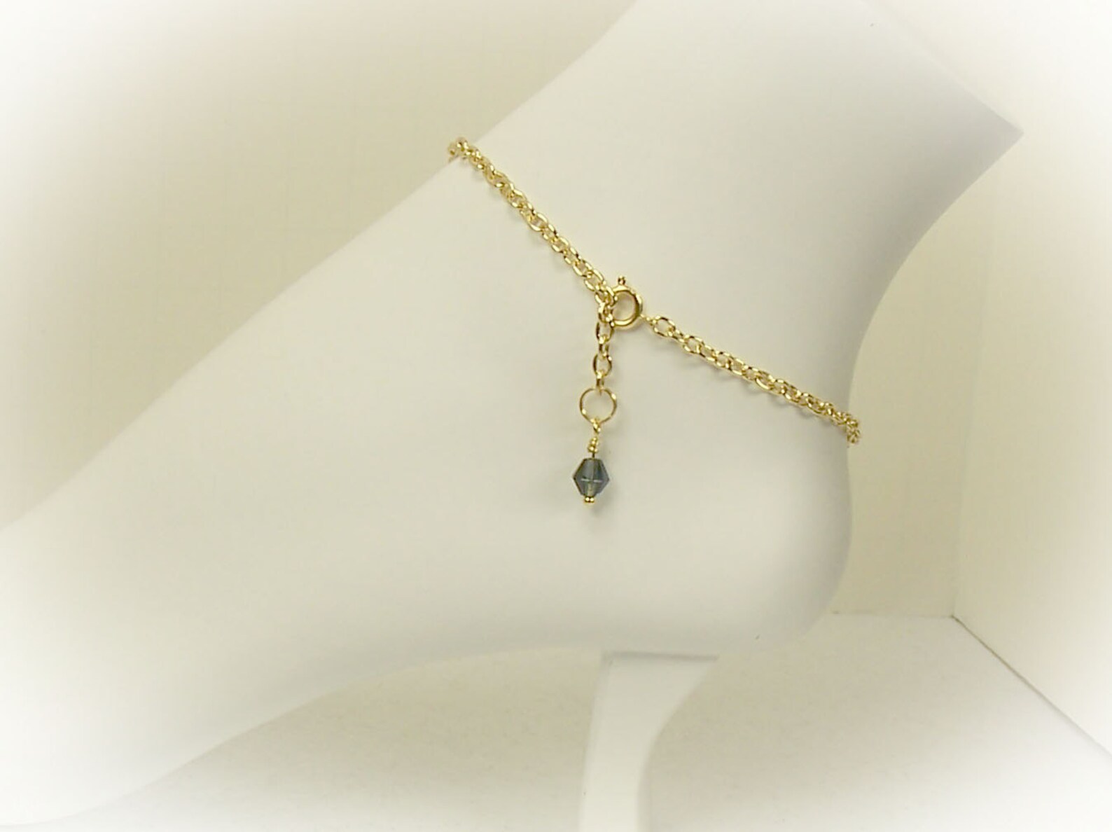 Crystal Anklet Ankle Bracelet Gold Anklet With Blue Shade Etsy