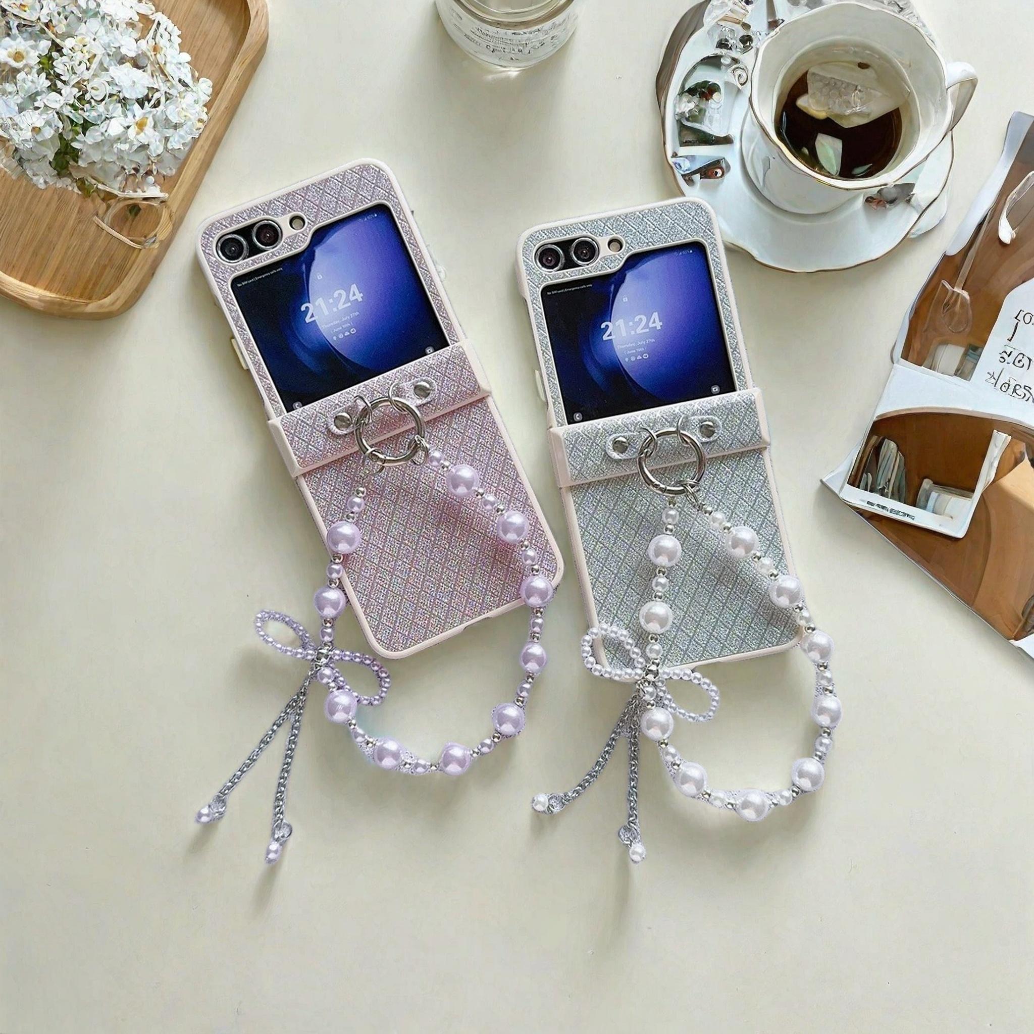 Esteller 2 pezzi Cordino per Telefono Universale Tracolla per Cellulare Regolabile Collana Catena per Cellulare e Patch Telefono per Maggior Parte Smartphone, Nero + Oro rosa