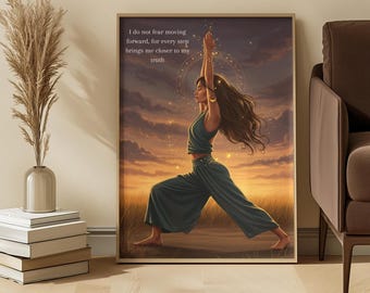 Poster da parete ispirato allo yoga | Decorazione per studio yoga | Regalo spirituale | Poster per meditazione | Regalo per insegnante di yoga | Decorazione da parete per la consapevolezza