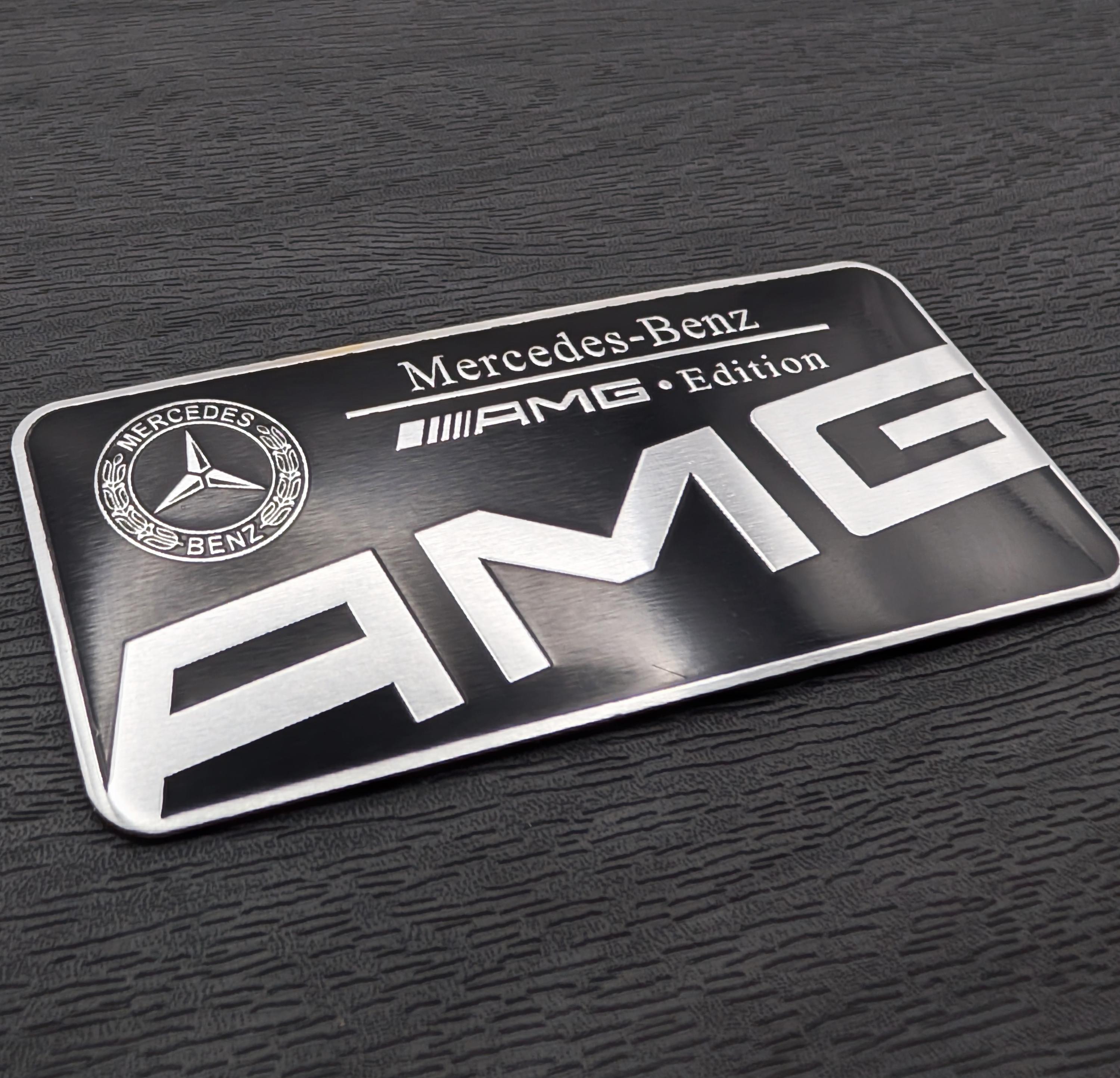 AMG Special Edition Brushed Silver Interior Emblem Badge – 3D Adhesive Fit For Mercedes Benz