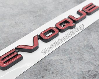EVOQUE Red Black Lip Letters Emblem Rear Boot Tailgate Badge Replacement For Range Rover
