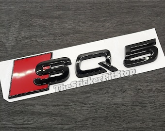 SALE!!! SQ5 Gloss Black Letters Emblem Rear Boot Trunk Badge Replacement For Audi