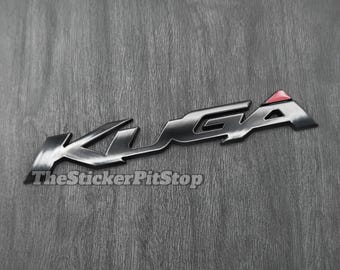 KUGA Gloss Black Red Metal Rear Boot Badge - Ford Kuga ST Line MK2