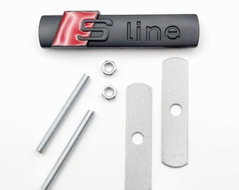 Audi S Line Matte Black Metal Front Grill Kidney Badge Styling Emblem