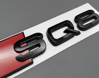 ¡¡¡OFERTA!!! Emblema SQ8 con letras negras brillantes, pieza de repuesto para maletero trasero de Audi