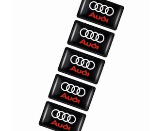 10x Audi 3D Gel Domed Epoxy Badge Emblem Self Adhesive Styling Sticker Universal