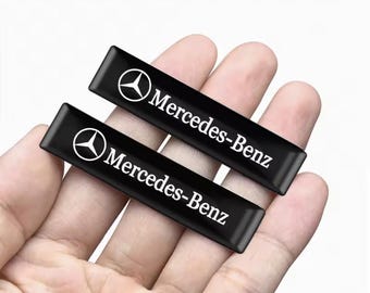 2x Mercedes Benz Logo 3D Gel Domed Epoxy Badge Decal Sticker Fits All