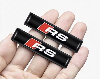 4x RS 3D Gel Domed Epoxy Badge Emblem Styling Sticker For Audi 14mm*60mm