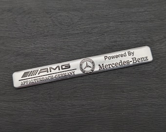 AMG Affalterbach 3D Badge: Silver Aluminum Decal for Mercedes Benz