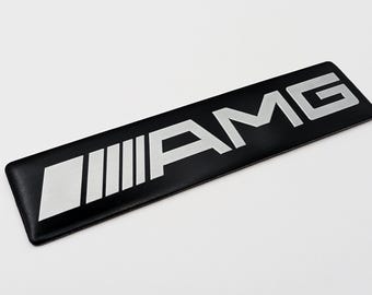 Emblema AMG de aleación negra: Adhesivo de estilo Mercedes-Benz (9 cm x 2 cm)
