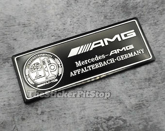 Insignia AMG Affalterbach: Adhesivo con emblema negro y plateado para Mercedes-Benz