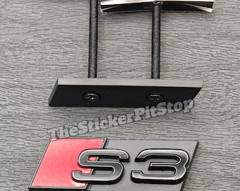 Audi S3 Gloss Black Front Honeycomb Grille Replacement Badge Emblem Decal