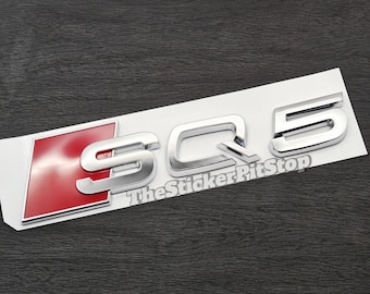 SALE!!! SQ5 Silver Chrome Letters Emblem Rear Trunk Boot Self Adhesive Replacement Badge For Audi