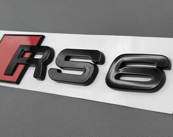 SALE!!! RS6 Gloss Black Letters Emblem Rear Boot Trunk Badge Replacement For Audi