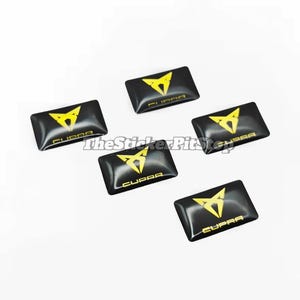 Cupra Logo 3D Gel Emblem Stickers - Interior Car Badge Decals (5 Pcs, 11x18mm)