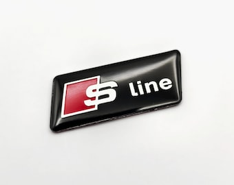 2x S line Steering Wheel Emblem Self Adhesive Styling Badge for Audi