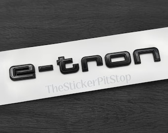 e-tron Black Gloss Letters Emblem Rear Boot Trunk Badge Replacement For Audi