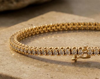 3.00CT Round Cut Lab Grown Diamond Bracelet,Diamond Tennis Bracelet For Women,Lab Made Diamond Bracelet,Gift for Mother/Wife,Birthday Gifts