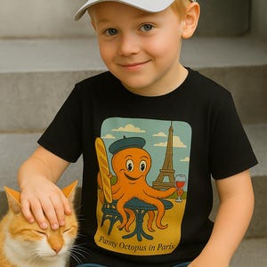 Funny Octopus Toddler Tee, Cute Kids Shirt, Cartoon Graphic Tee, Beach Vibes Apparel, Summer Gift for Toddlers, Fun Birthday Outfit